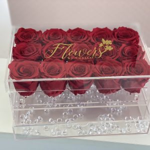 Preserved Roses (15) in Acrylic Box