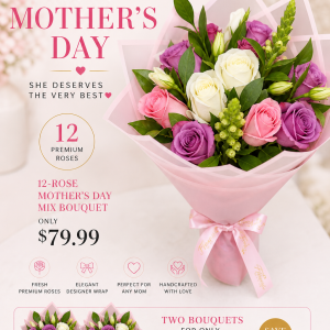 12 Rose Mixed Bouquet - Mother's Day